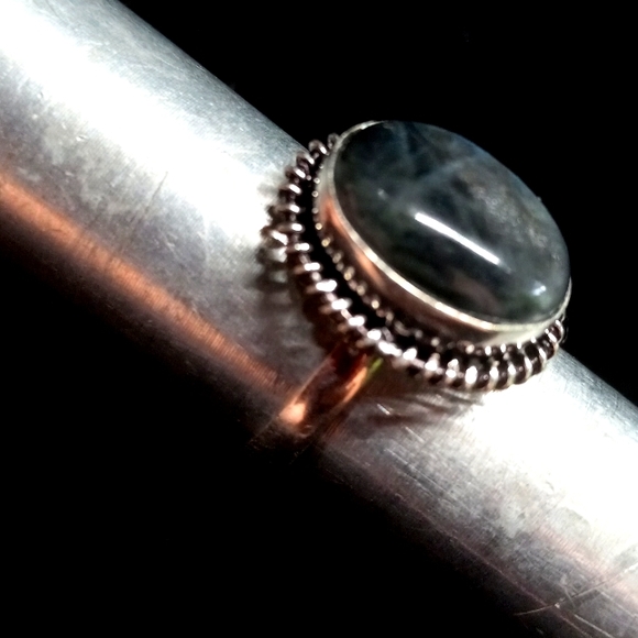 103 NWT Labradorite gemstone crystal 925 silver ring size 9.5 free shipping sale - Picture 5 of 6